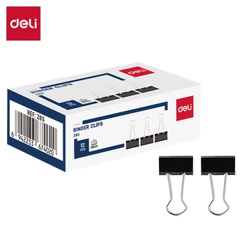 Биндеры Deli Classic EZ65 19 мм 12 шт Черный