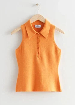 Топ жіночий & OTHER STORIES Collared Knit Top 1055545002 XS Помаранчевий
