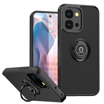 Чохол Fiji Colorframe для Oppo A6 Pro 4G / 5G матовий бампер із кільцем підставкою Black