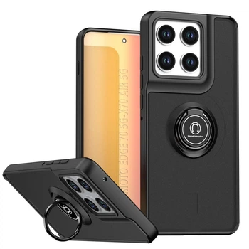 Чехол Fiji Colorframe для Motorola Edge 70 матовый бампер с кольцом подставкой Black