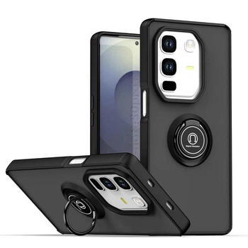 Чехол Fiji Colorframe для Infinix Note 50 Pro Plus (X6856) матовый бампер с кольцом подставкой Black