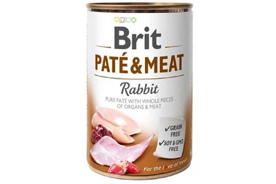 Корм для собак Pate and Meat Dog паштет с цельными кусочками мяса кролика 400 г Brit