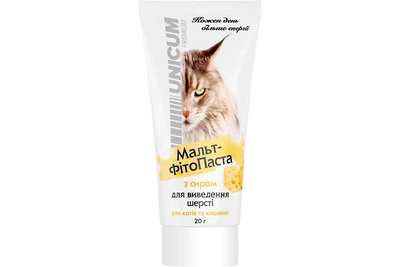 Паста для кошек и котят Premium для выведения шерсти 20 г Unicum