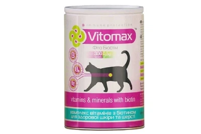 Витамины Vitomax для кошек с биотином для блеска шерсти 300 таблеток Vitomax