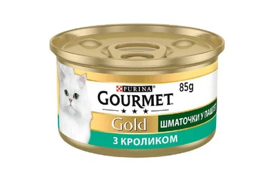 Корм для котов Gourmet Gold кролик кусочки в паштете 85 г Purina