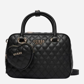 Сумка кросс-боди через плечо женская из искусственной кожи маленькая Guess Atabey Hobo HWQG98-94050-BLA Black (198659018436)