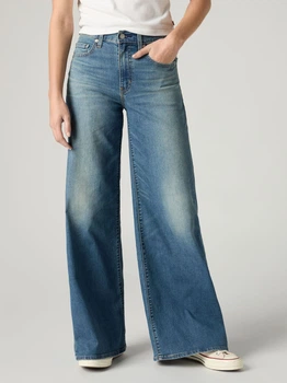 Джинсы Baggy женские Levi`s 728 High Rise Wide Leg Lightweight Jeans 0039B-0007 27-32 Темно-синие (5401187706948)