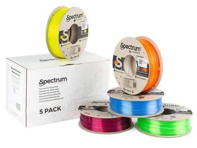 5PACK PLA Crystal Spectrum Filaments для 3D-принтера 1.75 мм (5x0.25 кг) S0023 0,25 кг Різнокольоровий