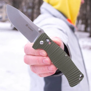 Нож складной Ganzo G720-G, сталь 440C, G10 зеленые