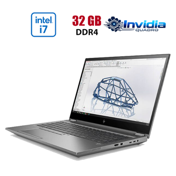 Мобильная рабочая станция HP ZBook Fury 15 G7 / 15.6" (1920x1080) IPS / Intel Core i7-10750H (6 (12) ядер по 2.6 - 5.0 GHz) / 32 GB DDR4 / 512 GB SSD / nVidia Quadro T2000 Max-Q, 4 GB GDDR6, 128-bit / WebCam б/у