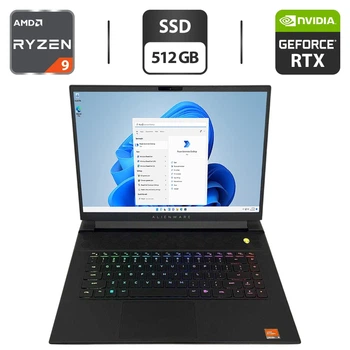 Игровой ноутбук Dell Alienware m16 R1 / 16" (2560x1600) IPS / AMD Ryzen 9 7845HX (12 (24) ядер по 3.0 - 5.2 GHz) / 16 GB DDR5 / 512 GB SSD / nVidia GeForce RTX 4080, 12 GB GDDR6, 192-bit / WebCam б/у