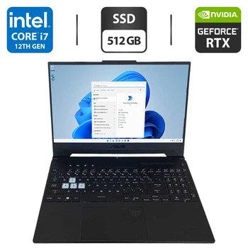 Игровой ноутбук Asus TUF Gaming F15 FX517Z / 15.6" (1920x1080) IPS / Intel Core i7-12650H (10 (16) ядер по 3.5 - 4.7 GHz) / 16 GB DDR5 / 512 GB SSD / nVidia GeForce RTX 3070, 8 GB GDDR6, 256-bit / WebCam б/у