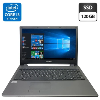 Ноутбук Б-класс Terra Mobile 1513 / 15.6" (1366x768) TN / Intel Core i3-4005U (2 (4) ядра по 1.7 GHz) / 4 GB DDR3 / 120 GB SSD / Intel HD Graphics 4400 / WebCam / DVD-ROM / Без АКБ б/у