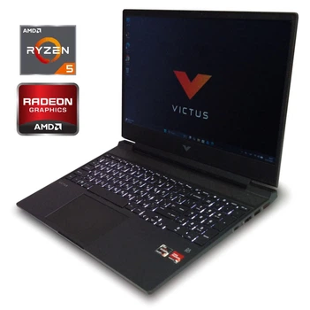 Игровой ноутбук Б-класс HP Victus Gaming 15-fb / 15.6" (1920x1080) IPS / AMD Ryzen 5 5600H (6 (12) ядра по 3.3 - 4.2 GHz) / 16 GB DDR4 / 512 GB SSD NVMe / AMD Radeon RX 6500M, 4 GB GDDR6, 64-bit / WebCam б/у