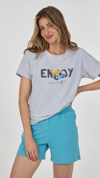 Піжама жіноча Ellen Enjoy lpk 2970/22/05 S сірий/блакитний