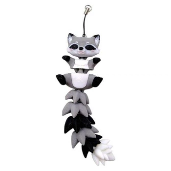 3D Брелоки FLEXI RACCOON LONG TAIL/ ЕНОТ ХВОСТИК KEYCHAINN, 3D печать