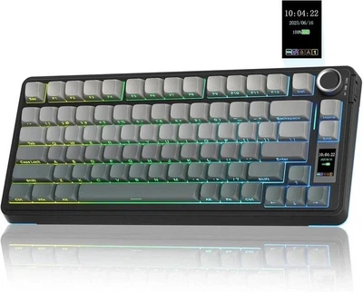 Игровая механическая клавиатура AULA S75 Pro Чорная, 81 клавиша, RGB-подсветка, беспроводная, Hot Swap, 75%, механическая клавиатура для ПК