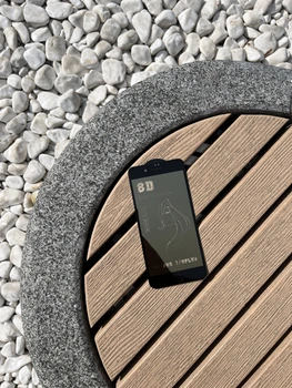 Зеркальное защитное стекло для Apple iPhone 7 / 8 / SE (Gold/Black, Олеофобное)