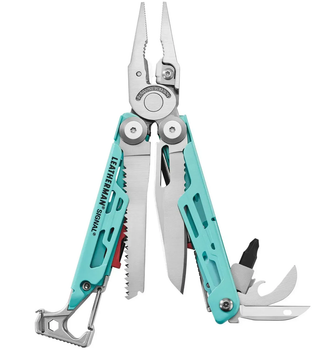 Мультитул Leatherman Signal Aqua Silver, нейлоновый чехол (833187)