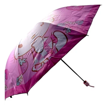 Зонтик Sanrio HELLO KITTY / Хелоу Китти d=95 см, длина 26 см, 8 спиц, чехол, в пакете (МАЛИНОВЫЙ) MIC C68655