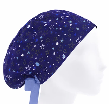 Медицинская шапочка женская HeadwearUniverse one size принт Звёздочки сердечки