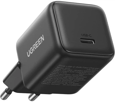 Сетевое зарядное устройство UGREEN USB C 20W PD3.0 QC4.0 GaN Fast Charger Grey (X512)