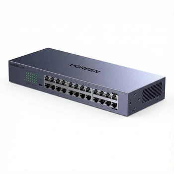 Коммутатор сетевой UGREEN 24-портовый Gigabit Ethernet Switch в металлическом корпусе Grey (CM740)