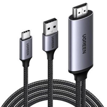 Кабель перехідник Ugreen HDMI to USB C 4K@60Hz 1080P@120Hz недвопрямований 2 м Grey (CM773)