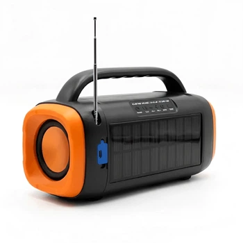 Многофункциональная акустика Bluetooth колонка с LED-фонариком, FM-радио и автономной солнечной зарядкой (PD5012)