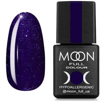 Гель-лак Moon Full Color 318 фиолетовый с серебристым шиммером 8 мл