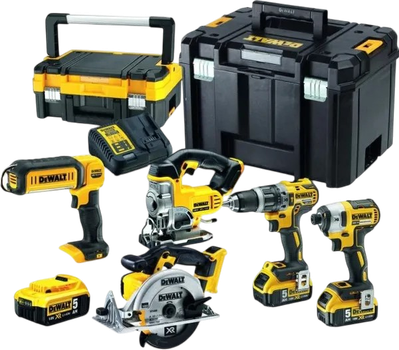 Zestaw elektronarzędzi DeWalt 18V XR z 3 akumulatorami 5 Ah 5 szt. (DCK551P3T-QW)