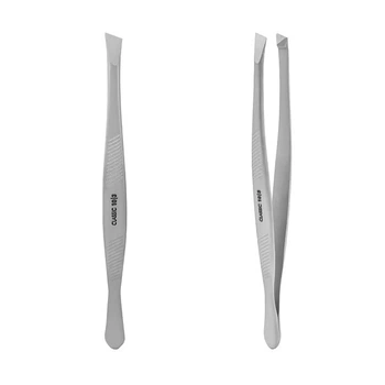 Пинцет для бровей Staleks Classic 10 TC-10/3 широкие скошенные кромки