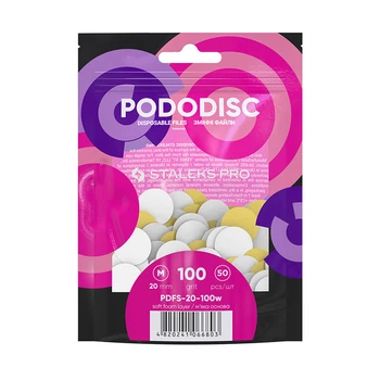 Сменные файлы мягкие Staleks Pro Expert Pododisc M 100 грит белые 50шт