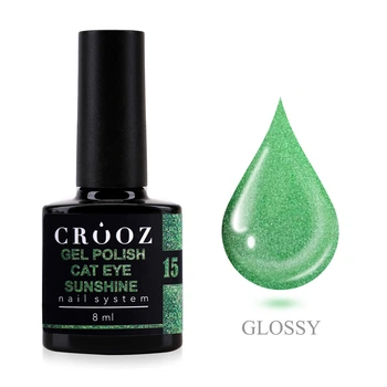 Гель-лак Кошачий глаз Crooz Cat SunShine 15 мятно-зеленый 8 мл
