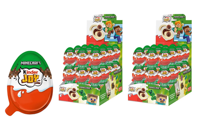 Комплект шоколадных яиц Kinder Joy Minecraft 72 шт. по 20 г с игрушкой-сюрпризом (2D51B40C066A)
