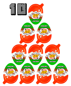 Комплект Шоколадных яиц Kinder Joy Майнкрафт Minecraft 10 шт по 20 г