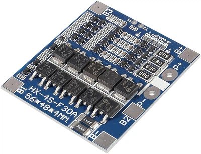 Контроллер BMS 4S 14.8V 30A для аккумулятора LiFePo4 HX-4S-F30A, плата защиты АКБ