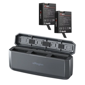 Зарядное устройство с двумя аккумуляторами aMagisn AP2425 7710 мАч для GoPro 13 (6C71E4F118F9)
