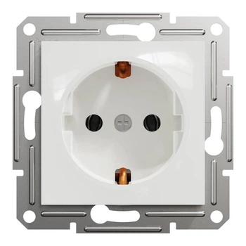 Розетка Schneider-Electric Asfora с заземлением белая