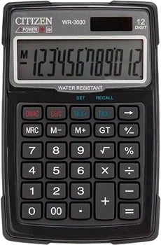 Kalkulator Citizen WR-3000 Waterproof 12-digit Black 