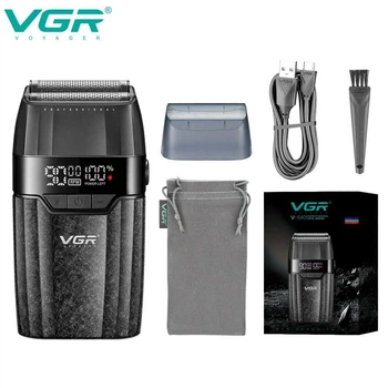 Электробритва VGR V-640S, шейвер, двойное лезвие, 9000 RPM, LED-дисплей