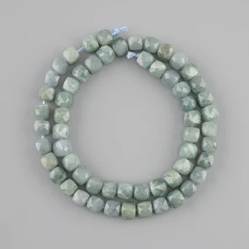 Бусины жадеит гранёный кубик, диаметр 7×7 мм, длина 39 см ±, ida8155