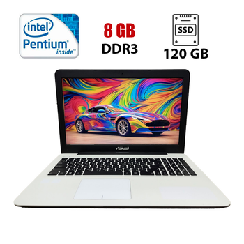 Ноутбук Б-класс Asus X555S / 15.6" (1366x768) TN / Intel Pentium N3700 (4 ядра по 1.6 - 2.4 GHz) / 4 GB DDR3 / 120 GB SSD / nVidia GeForce 920M, 1 GB GDDR3, 64-bit / WebCam б/у