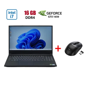 Игровой ультрабук Б-класс EVOO Gaming EG-LP4-BK / 15.6" (1920x1080) IPS / Intel Core i7-9750H (6 (12) ядер по 2.6 - 4.5 GHz) / 16 GB DDR4 / 480 GB SSD / nVidia GeForce GTX 1650, 4 GB GDDR5, 128-bit / WebCam б/у + Подарок Беспроводная мышь HOCO GM28