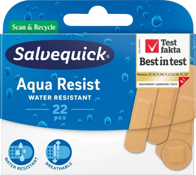 Plastry Salvequick Aqua Resist wodoodporne 22 szt (7310616071244)