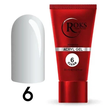 Acryl Gel - Без ТРО ROKS 30 мл №6 Прозорий