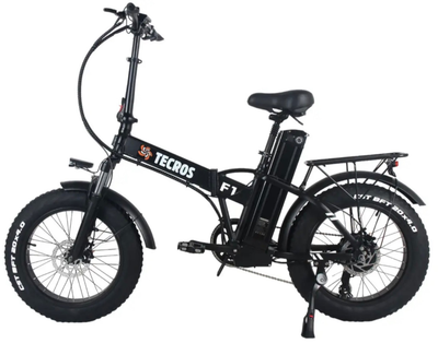Электровелосипед фетбайк Tecros F1 20" 1000W 48V/15Ah гидравлика складной алюминиевый вездеход Черный (LUX1839)