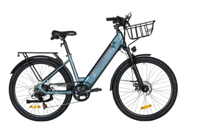 Електровелосипед Crosser E-City 26" рама сталь 500 W 36V/10.4 Ah Shimano 7S дискові гальма міська Блакитний (LUX1877)