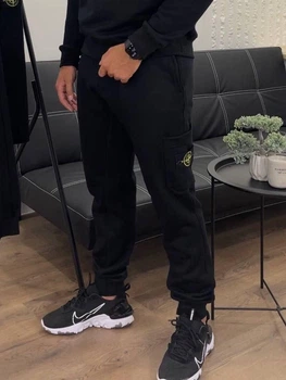 Штани Stone Island фліс 1003 чорні XS