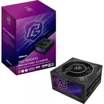 ASROCK Блок живлення 1000w, 80 Pluse gold, PCIe 5.1 & atx 3.1, Fully Modular, Native 12V-2x6, 135mm Fan pg-1000g